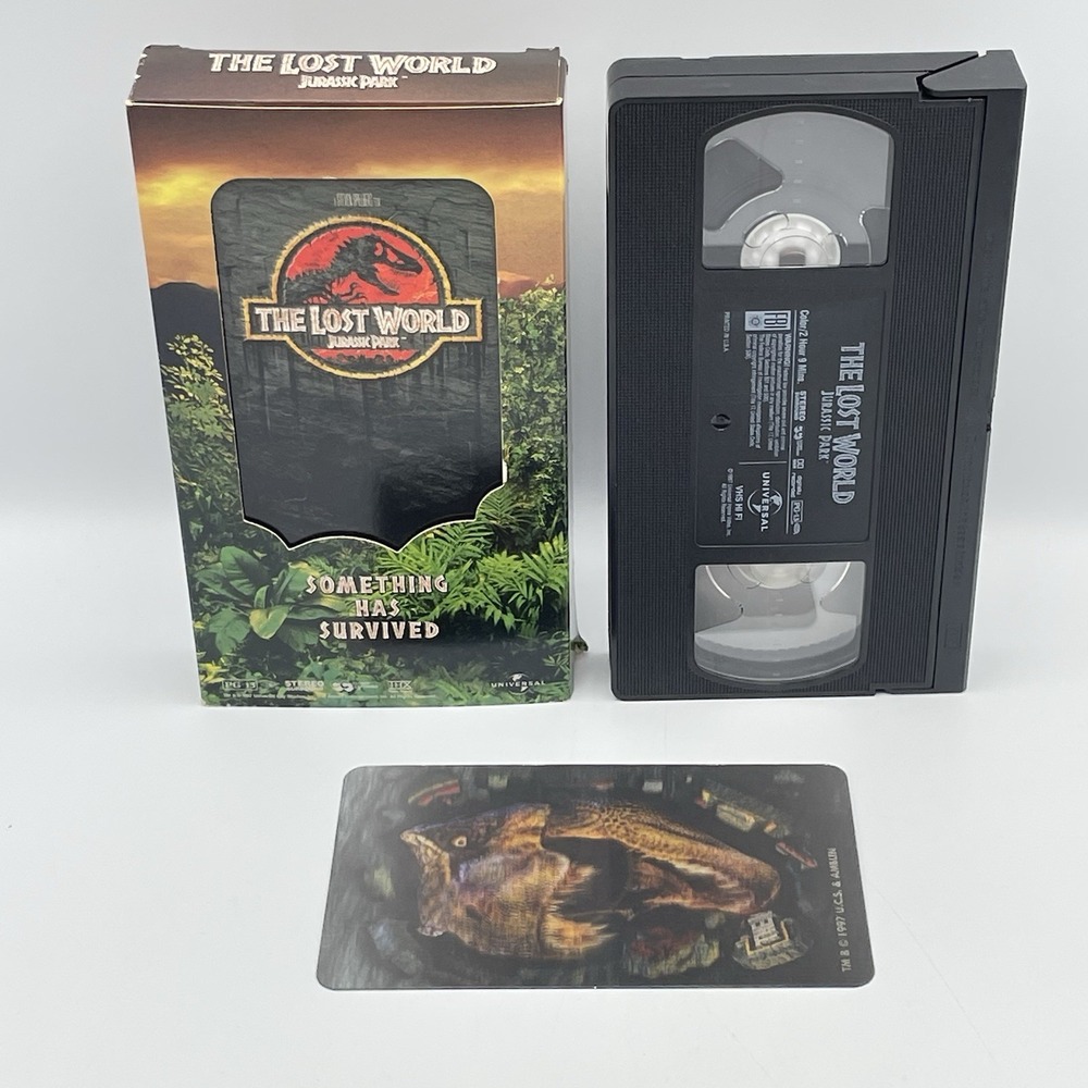 The Lost World Jurassic Park 1997 VHS Video 3D Motion Card Movie